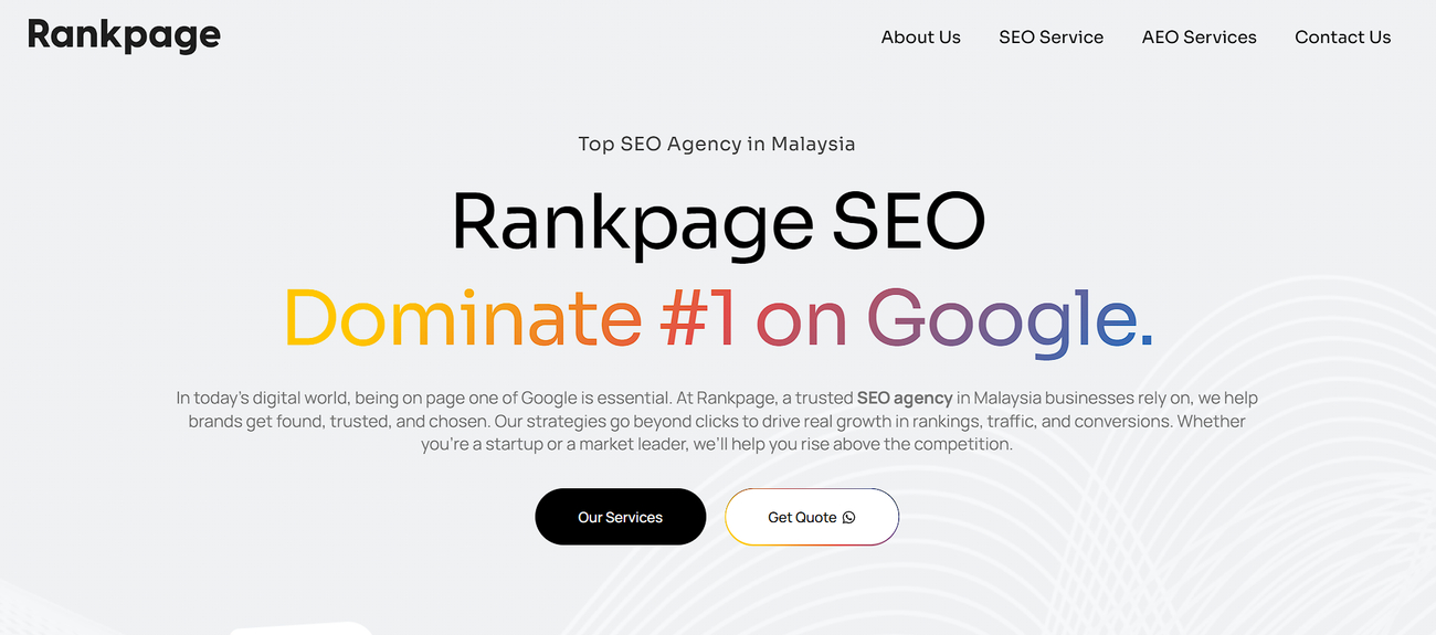 Cover photo of Rankpage SEO Agency Malaysia